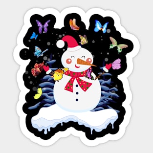 Cute Snowman Butterlfy Costume Gift Sticker